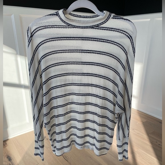 Staccato Womens Black and White Striped Crewneck Sweater Size Small - Picture 1 of 6